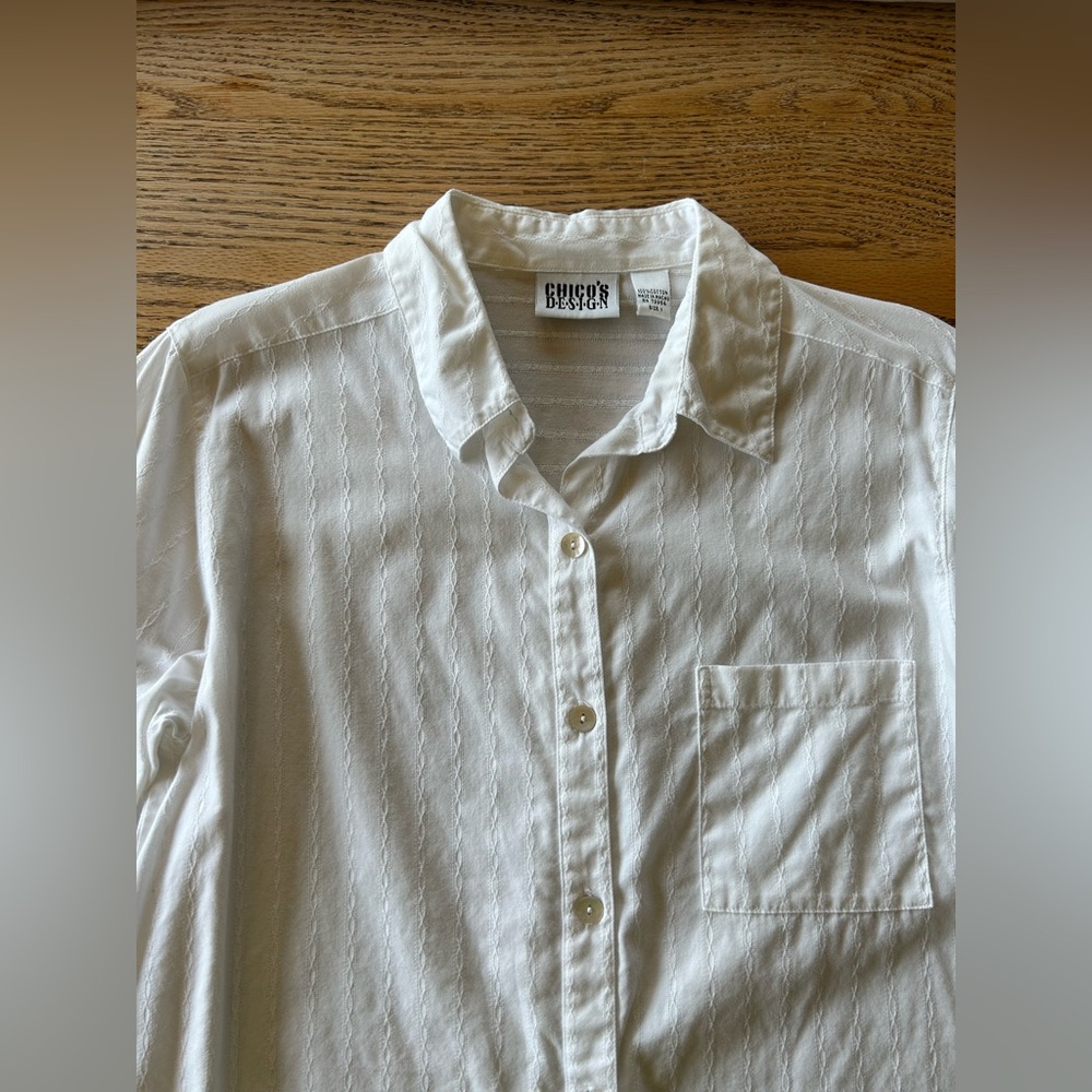 Chico's | White Button Down Shirt - Picture 2 of 8